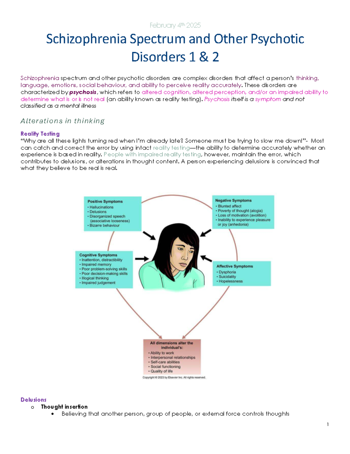 Schizophrenia Spectrum & Psychotic Disorders Overview - 2025 Study ...