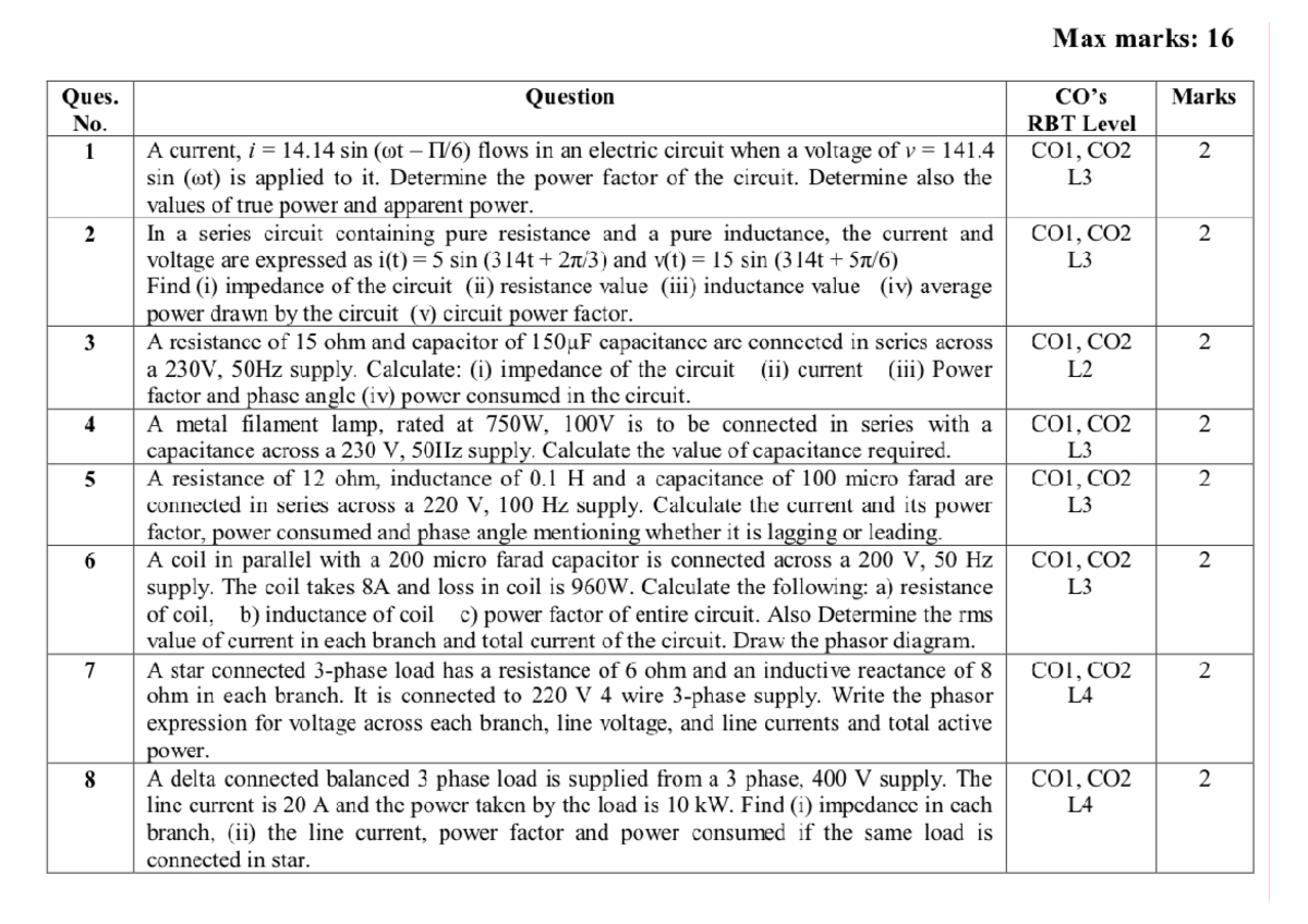 Tutorial 4: Electrical Circuit Analysis - Power Factor & Impedance ...