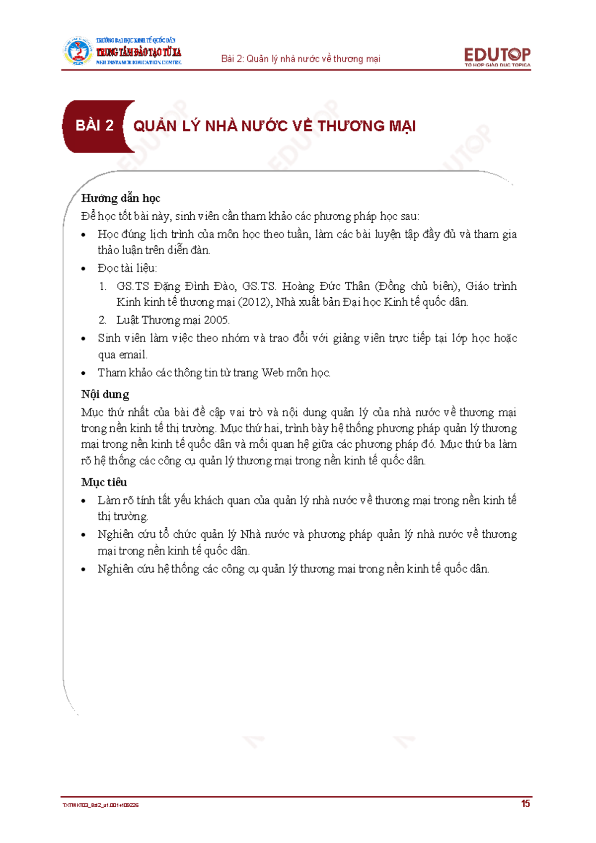 Quản lý Nhà nước về Thương mại - Phương Pháp và Công Cụ Thực Thi - Document Preview