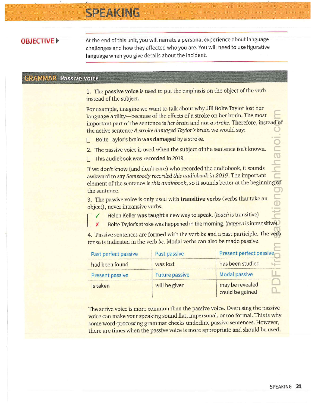UNIT 1 - Grammar - Pronunciation - SPEAKING OBJECTIVE At the end of ...