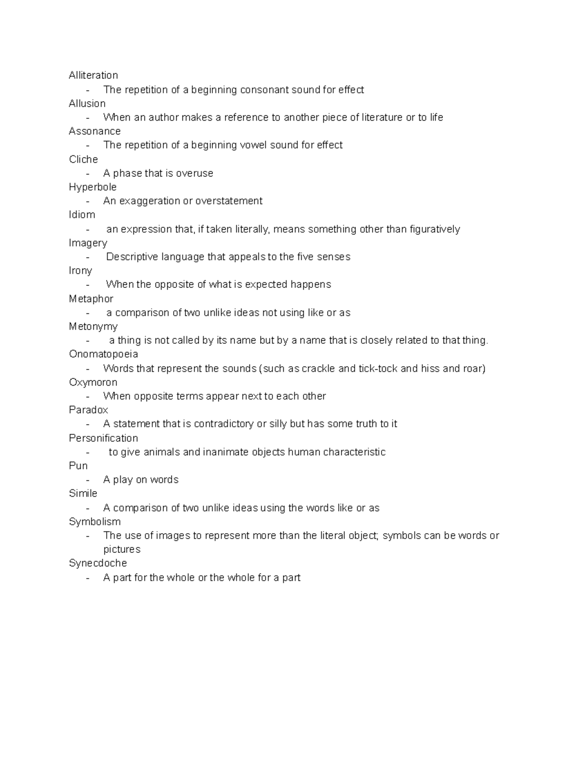 Figurative language - Alliteration - The repetition of a beginning ...