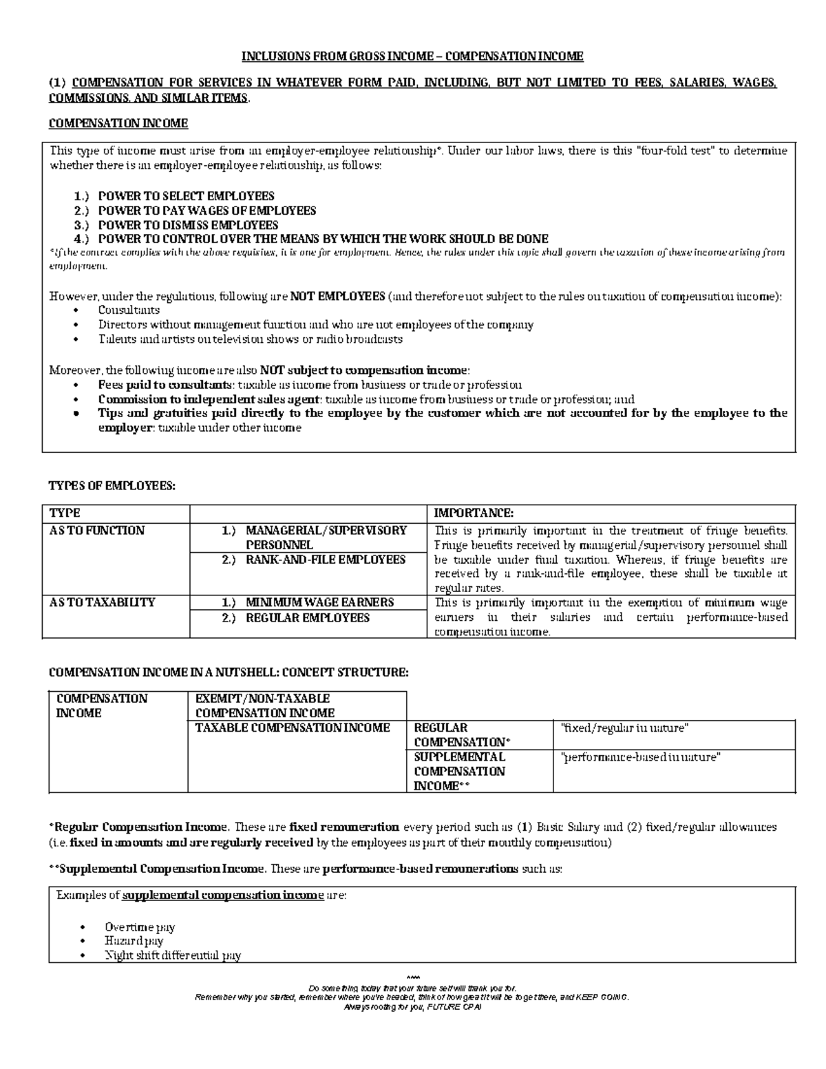 09- Compensation Income: Taxation and Regulations Overview - Studocu
