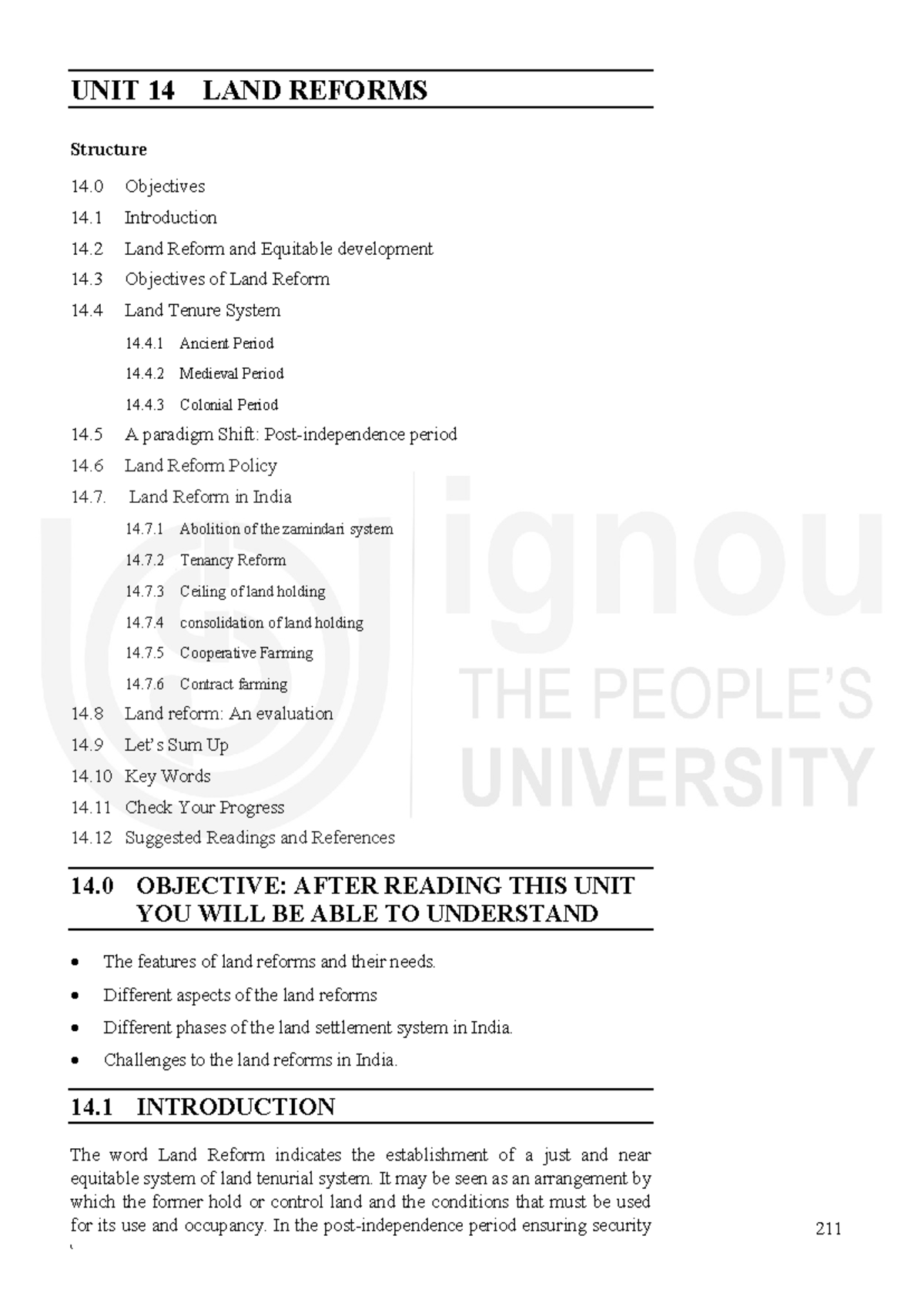 Unit 14: Land Reforms - Comprehensive Notes on Agrarian Changes - Studocu