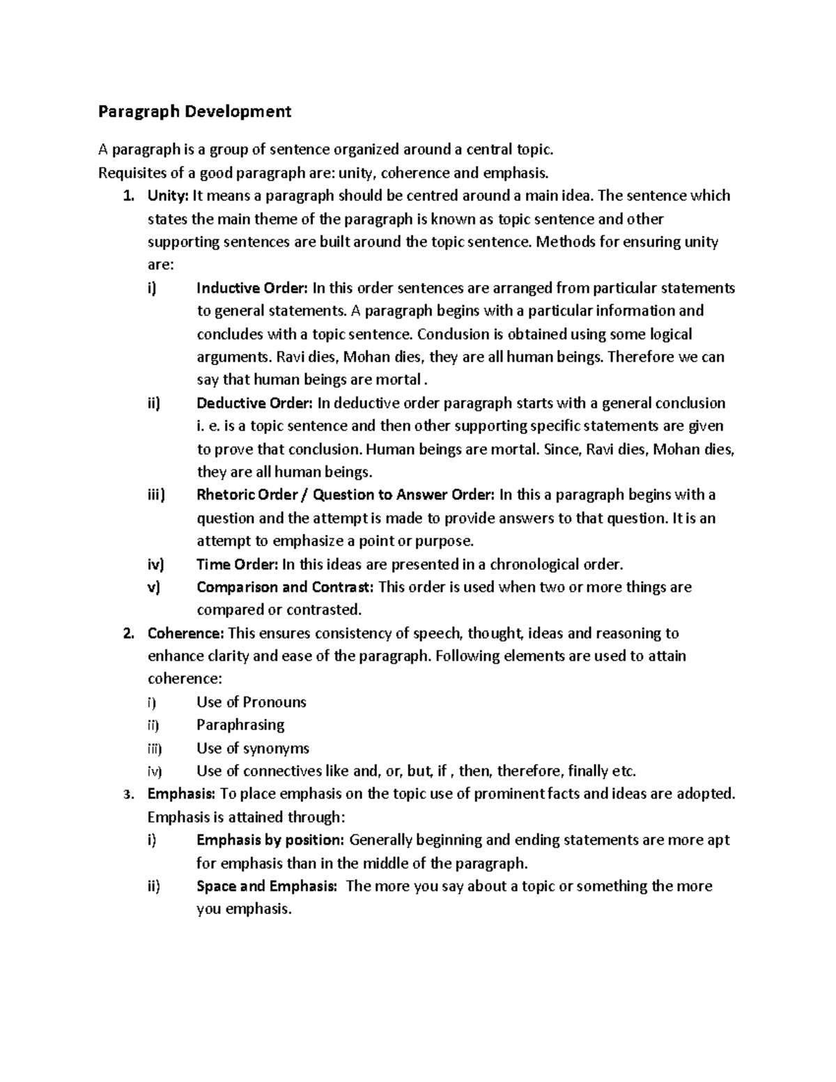 TC Unit1 (Part3) - Paragraph Development and Communication Techniques ...