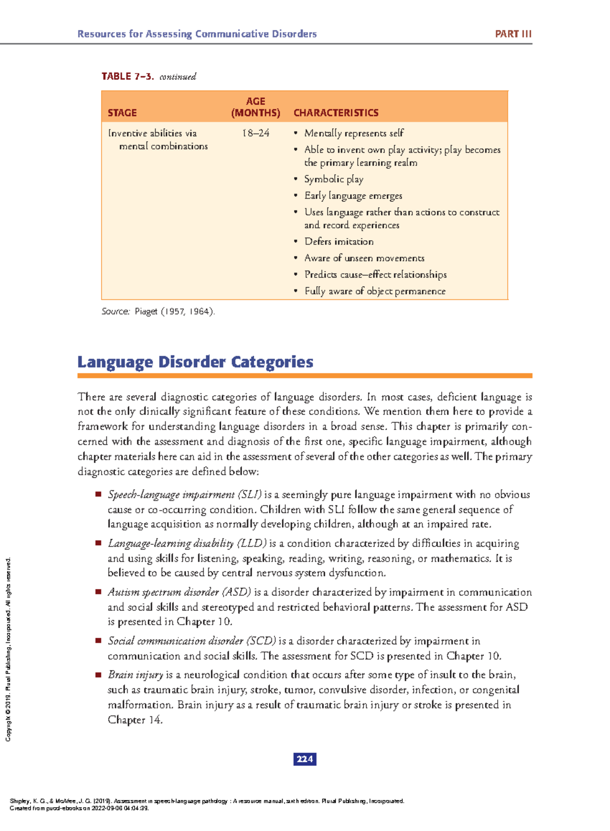 Assessment in Speech-Language Pathology A Resource... - (Part III ...
