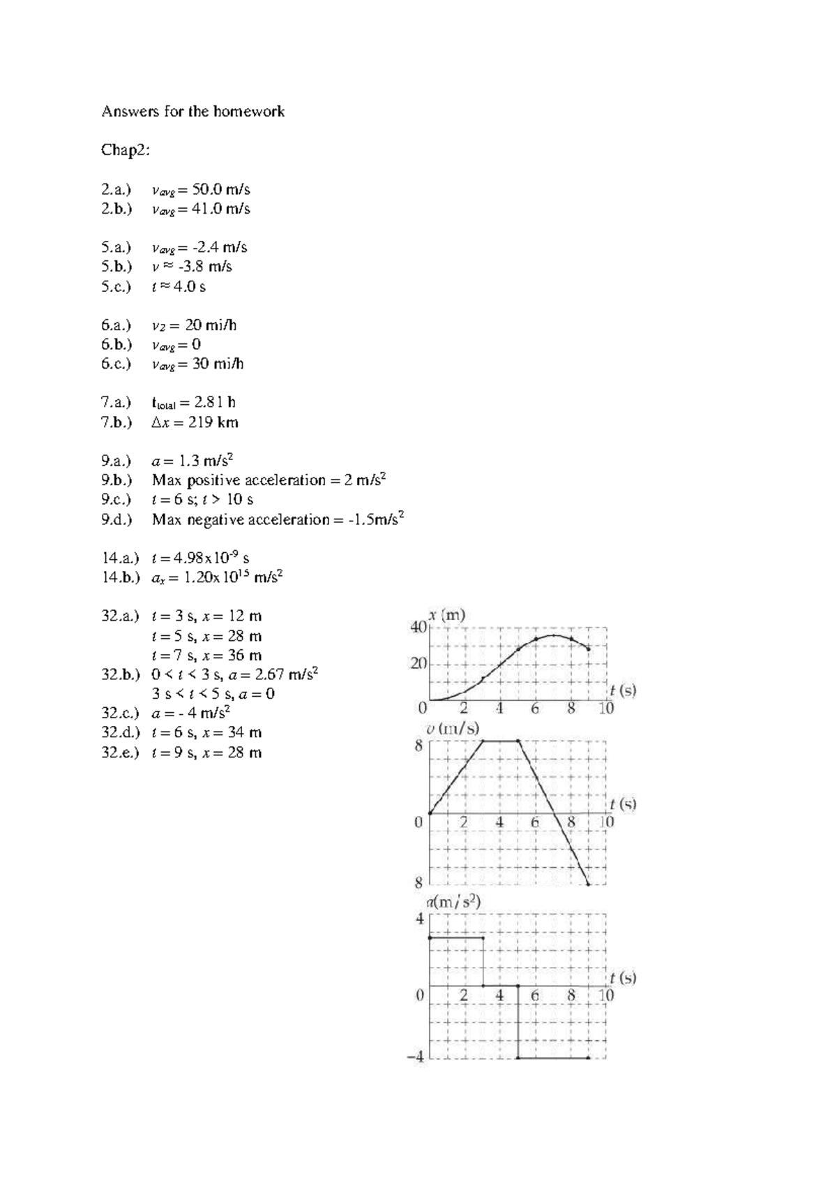 Answers for the Homework CH2: Detailed Solutions and Calculations - Studocu