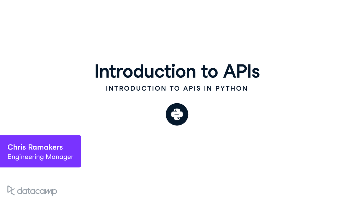Chapter 1 - Introduction to APIs in Python (ENG 101) - Studocu