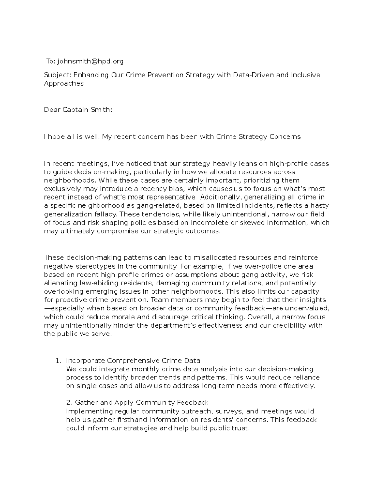 Enhancing Crime Prevention Strategies: Week 5 Assignment - Studocu