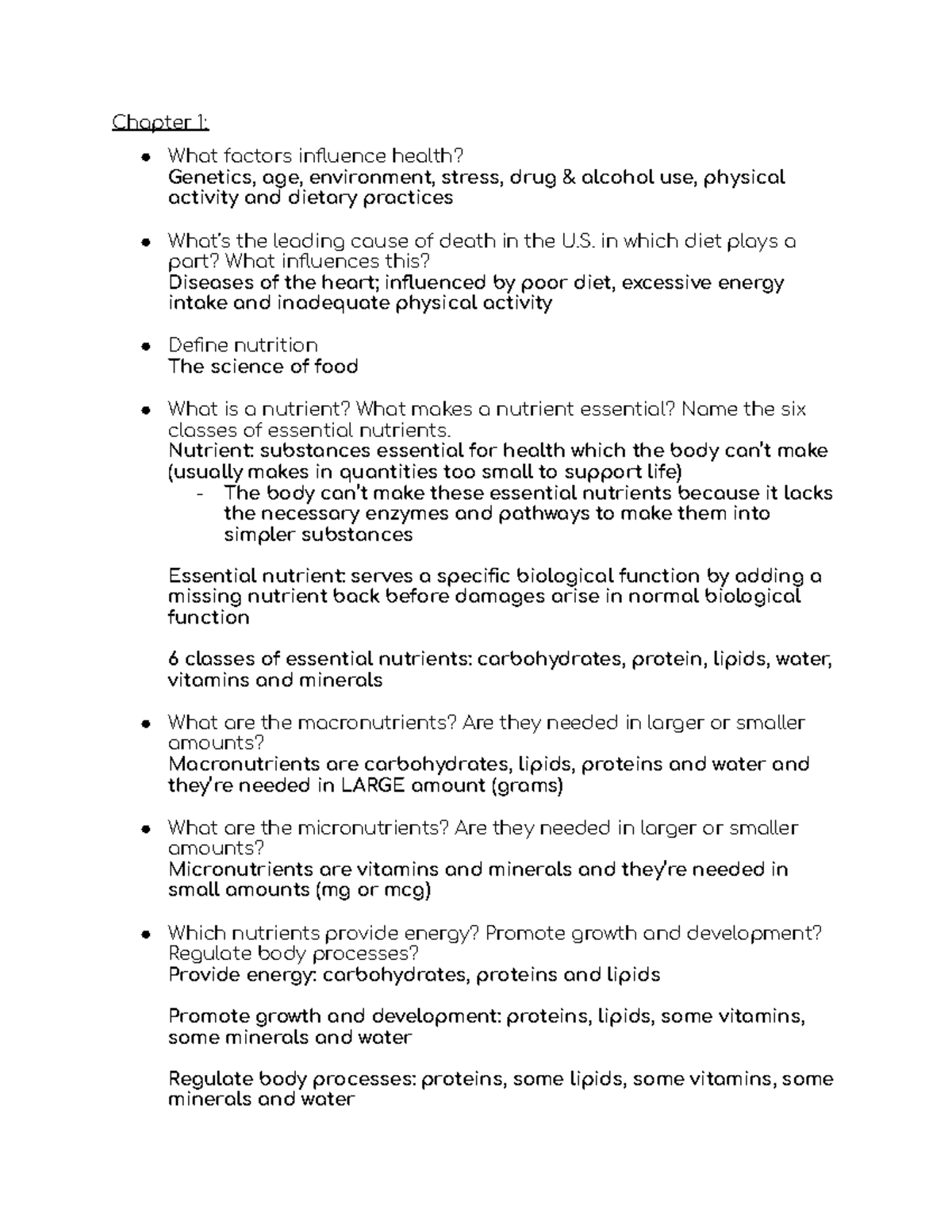 Nutrition 101 Study Guide: Key Concepts and Dietary Guidelines - Studocu