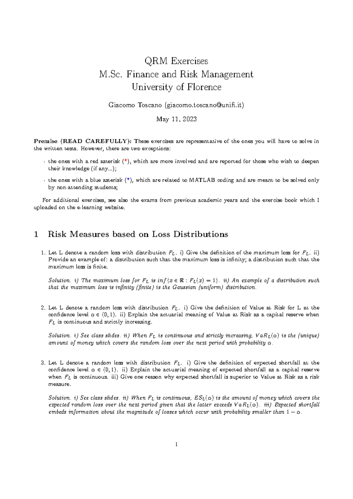 Exercise file QRM - 2023 - short version (1) - QRM Exercises M. Finance ...