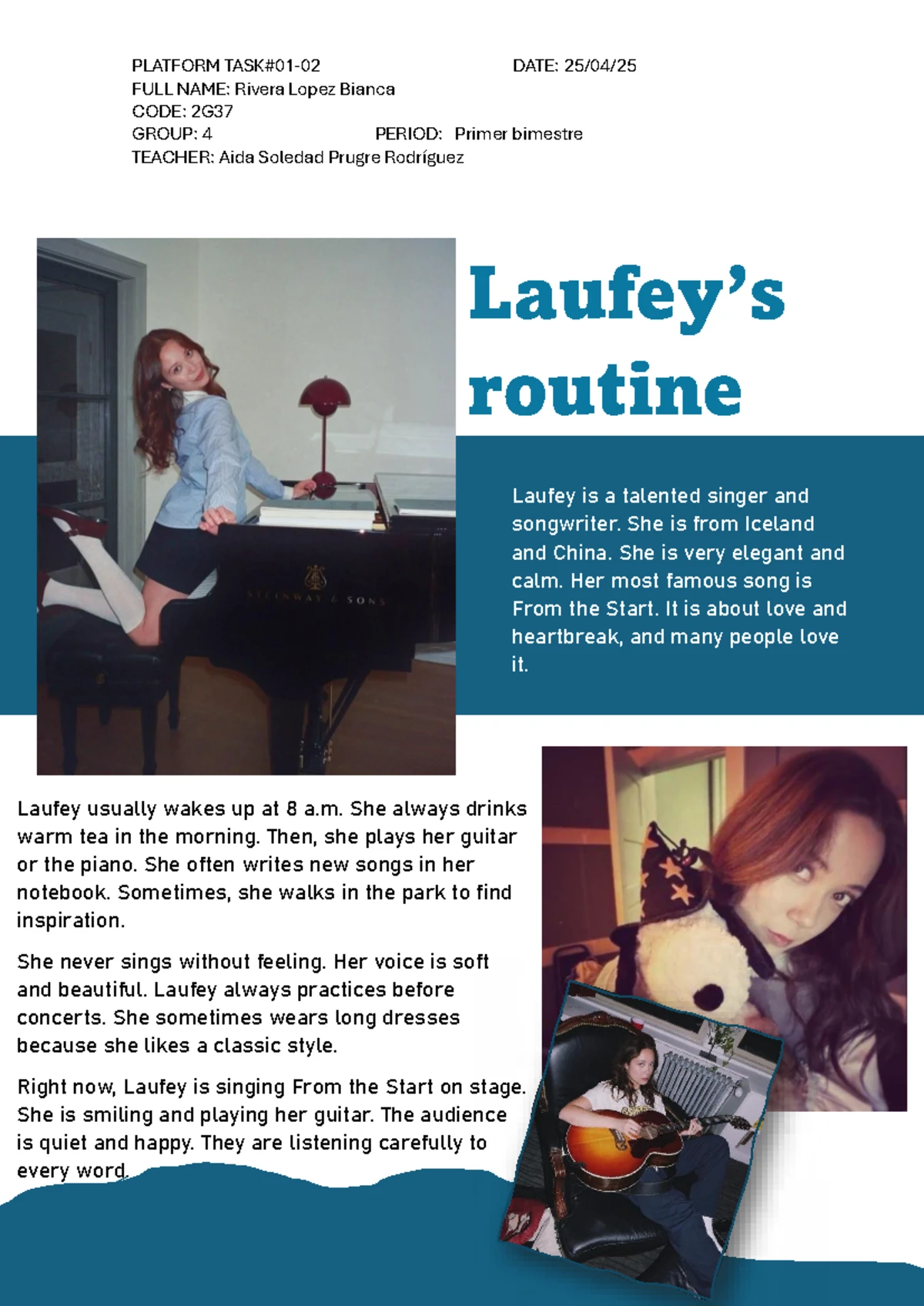 2G37 - Biographical Study of Singer Laufey: A Talent from Iceland - Studocu