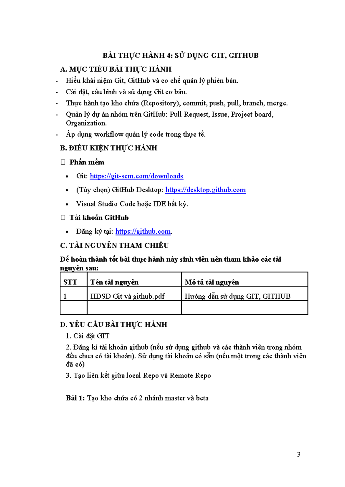 BÀI THỰC HÀNH 4: SỬ DỤNG GIT VÀ GITHUB - HƯỚNG DẪN CHI TIẾT - Studocu
