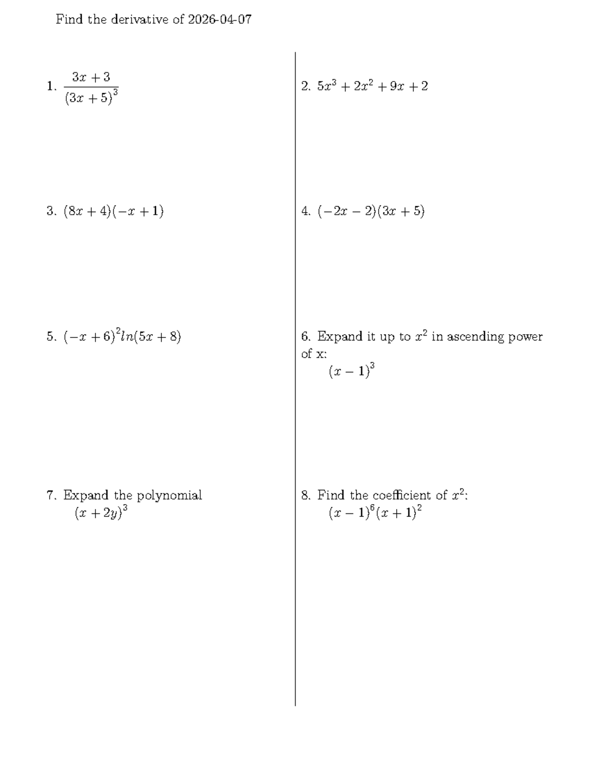 M2-Mixed-20260407 C - m2 maths exercise - Basic Mathematics II ...