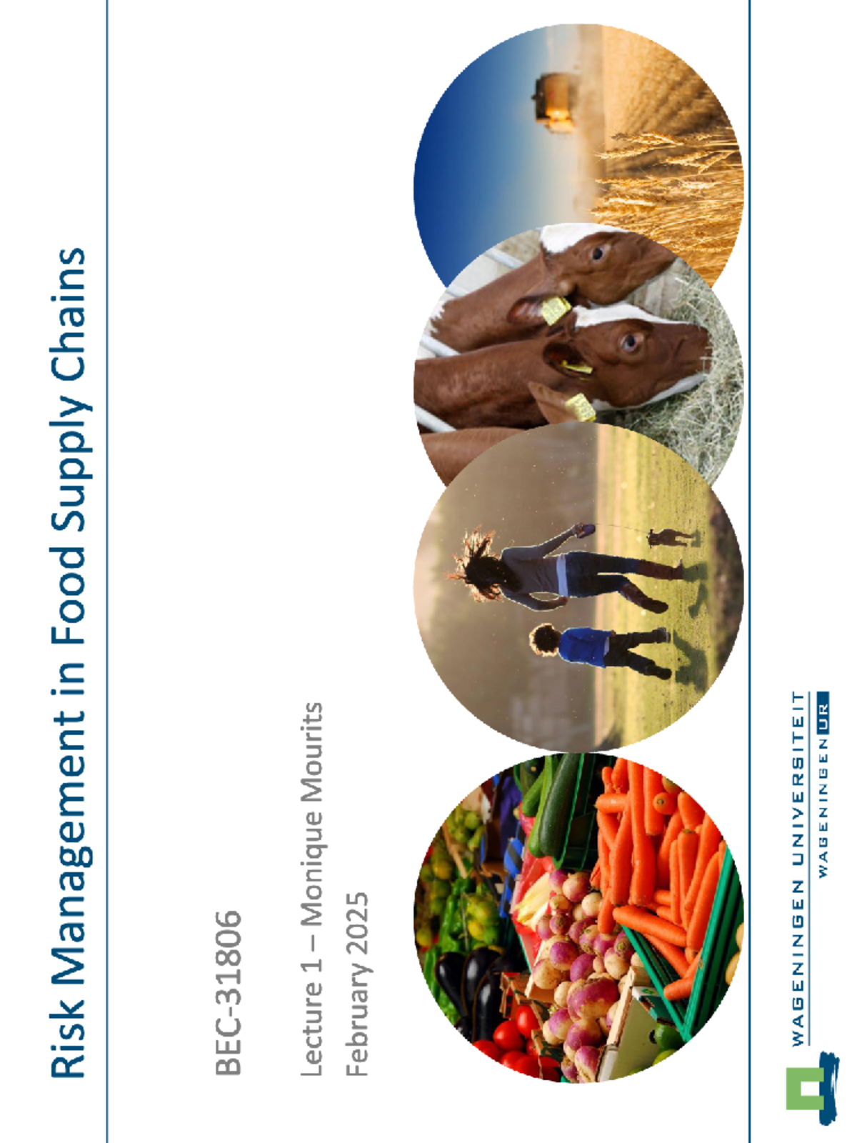 BEC31806 Lecture 1 - Understanding Risk Management in Food Supply ...