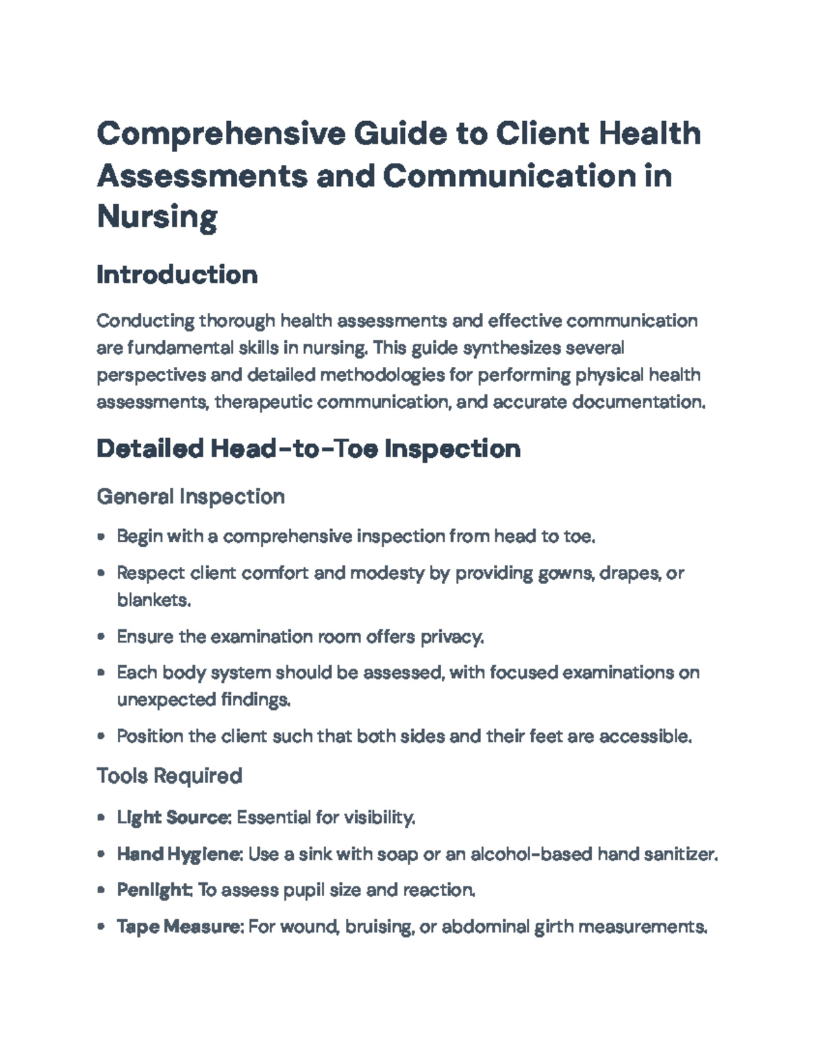 Client Health Assessments & Communication Methods in Nursing ...