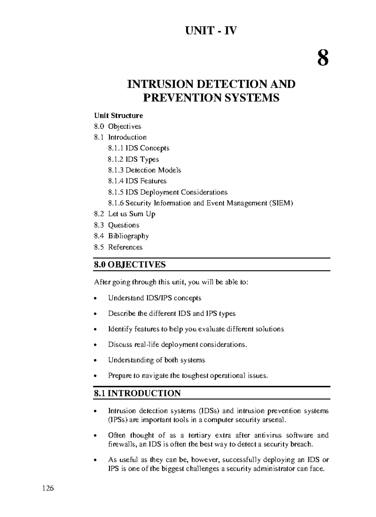 Unit IV: Intrusion Detection and Prevention Systems Overview - Studocu