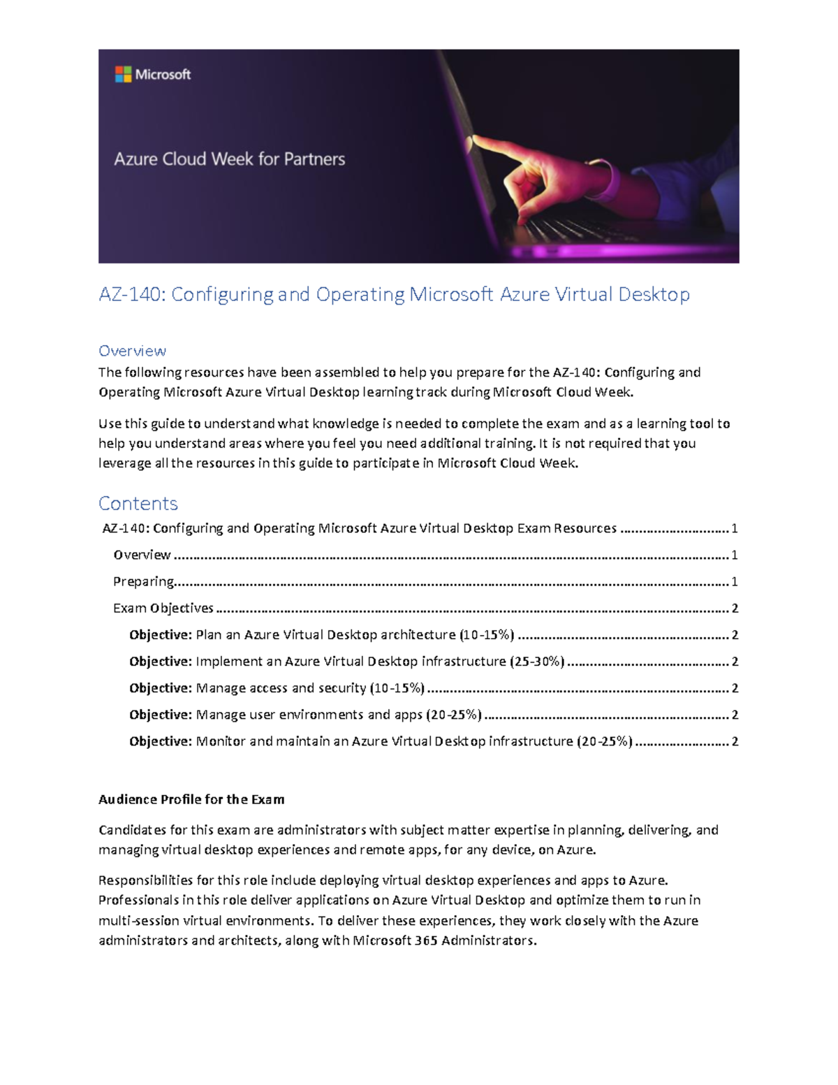 AZ-140 Study Guide: Configuring & Operating Azure Virtual Desktop - Studocu