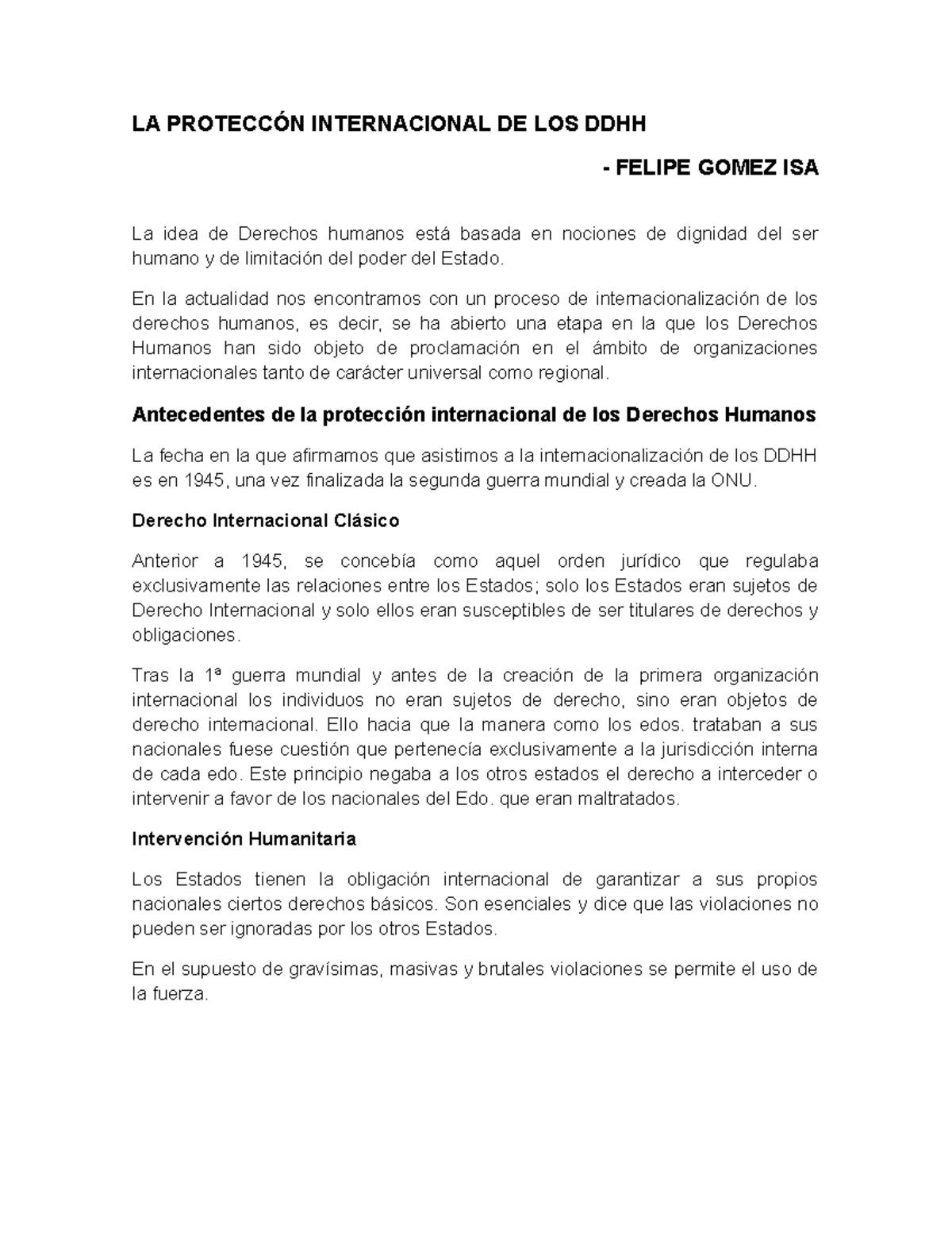 Derechos Humanos y su Evolución: Análisis de la Internacionalización ...