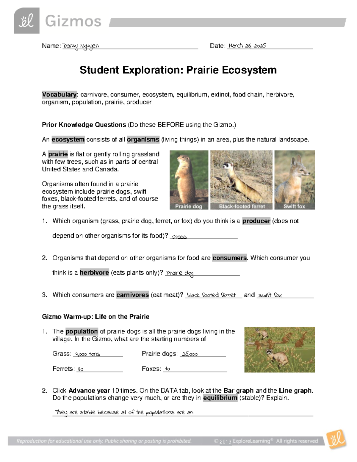 Prairie ecosystem student exploration notes (SE) - Studocu