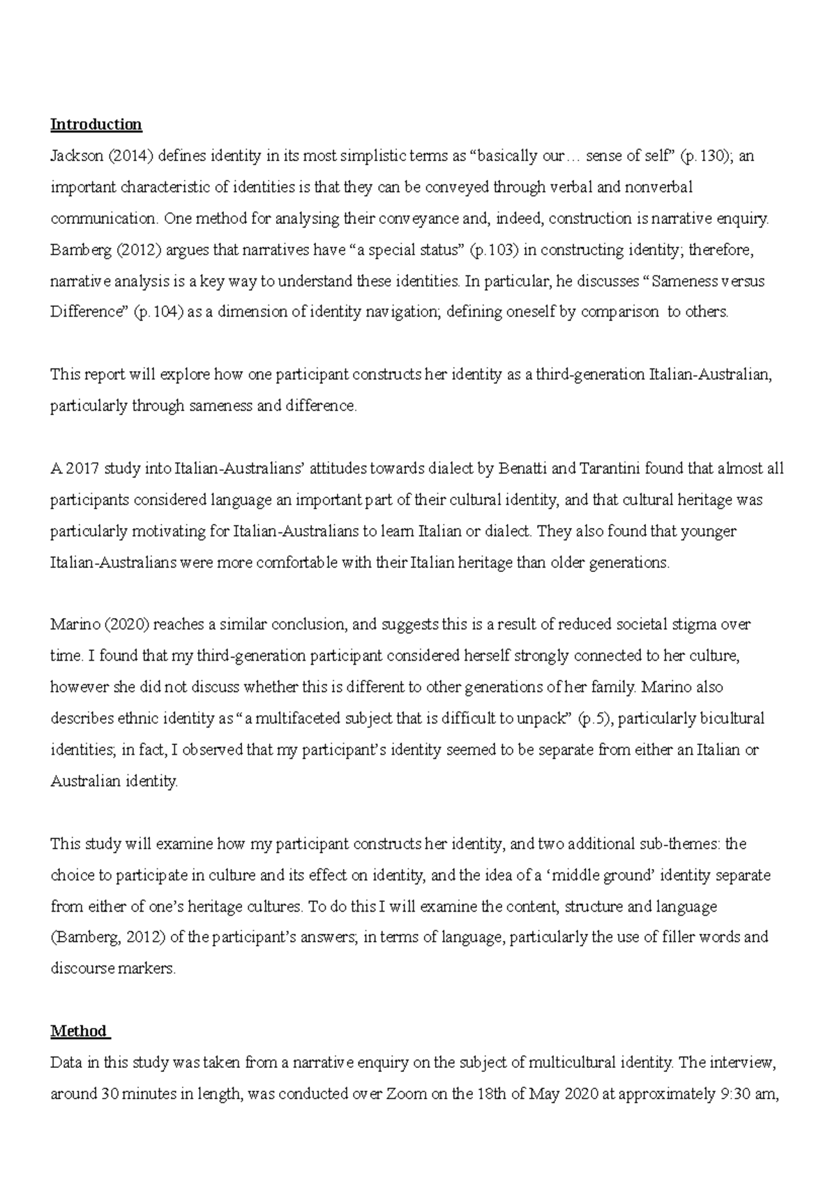 Exploring Identity Construction: A Narrative Analysis (ICC-1) - Studocu