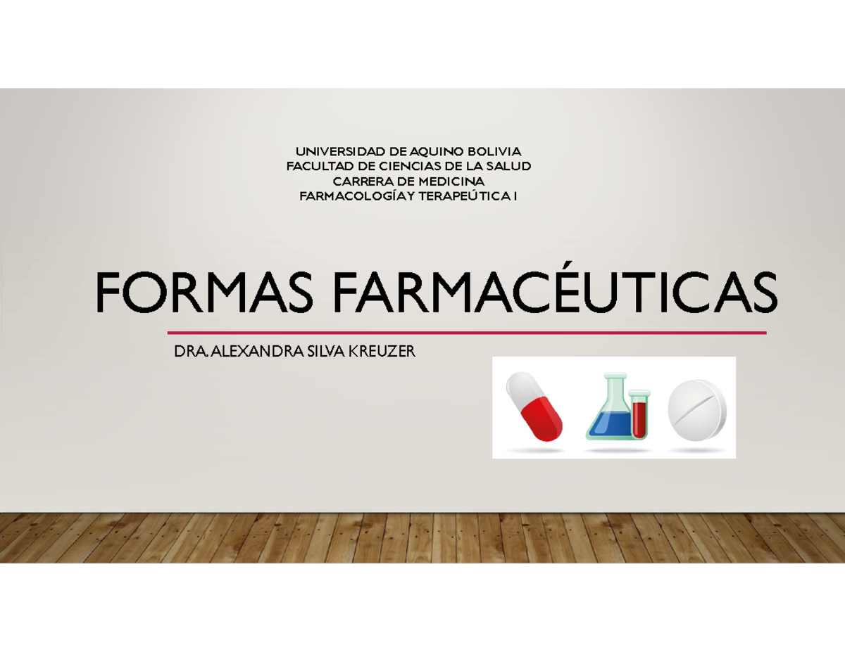 Formas Farmacéuticas en Farmacología y Terapéutica I - UAB - Document Preview