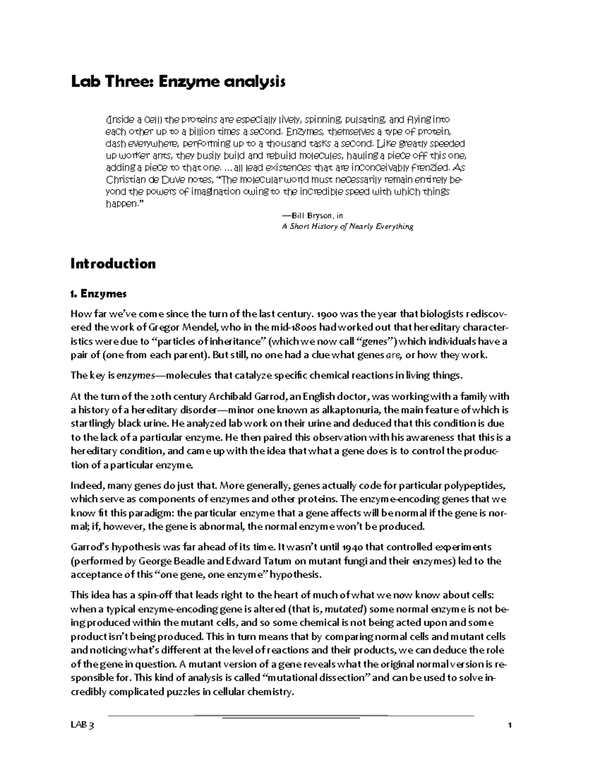 **Lab 3: Enzyme Analysis Assignment - Exploring Lactase Activity ...