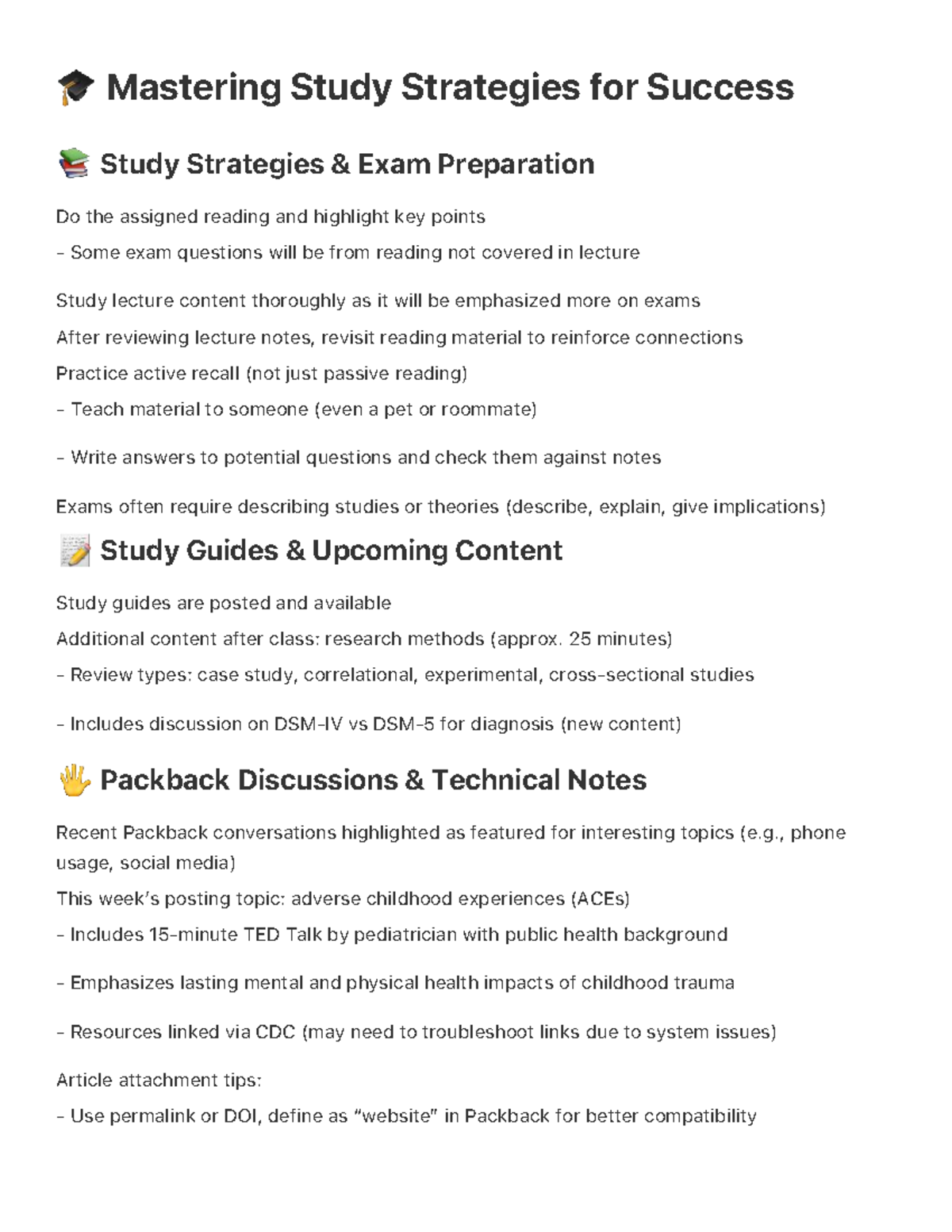 Mastering Study Strategies & Exam Prep Techniques for PSY 101 - Studocu