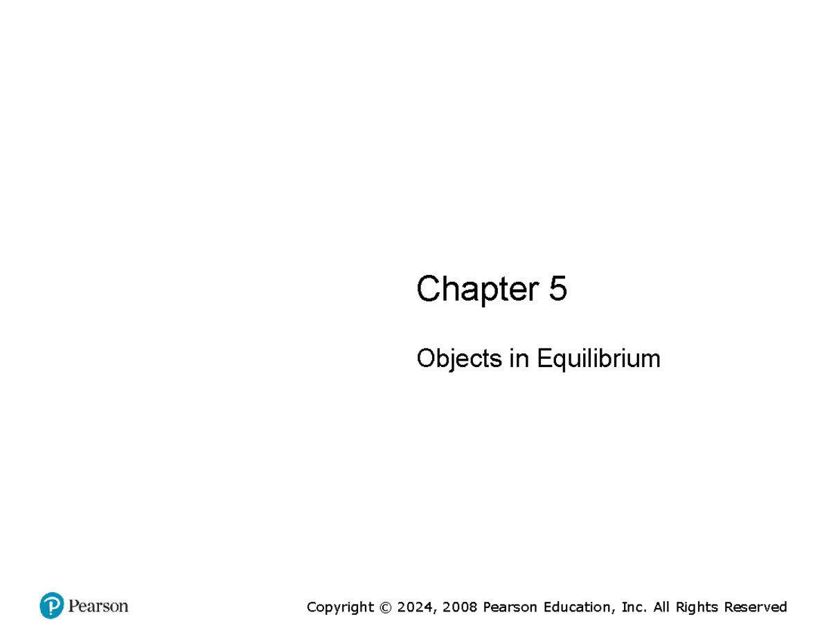 ENGR 245 Chapter 5: Objects in Equilibrium Notes - Studocu