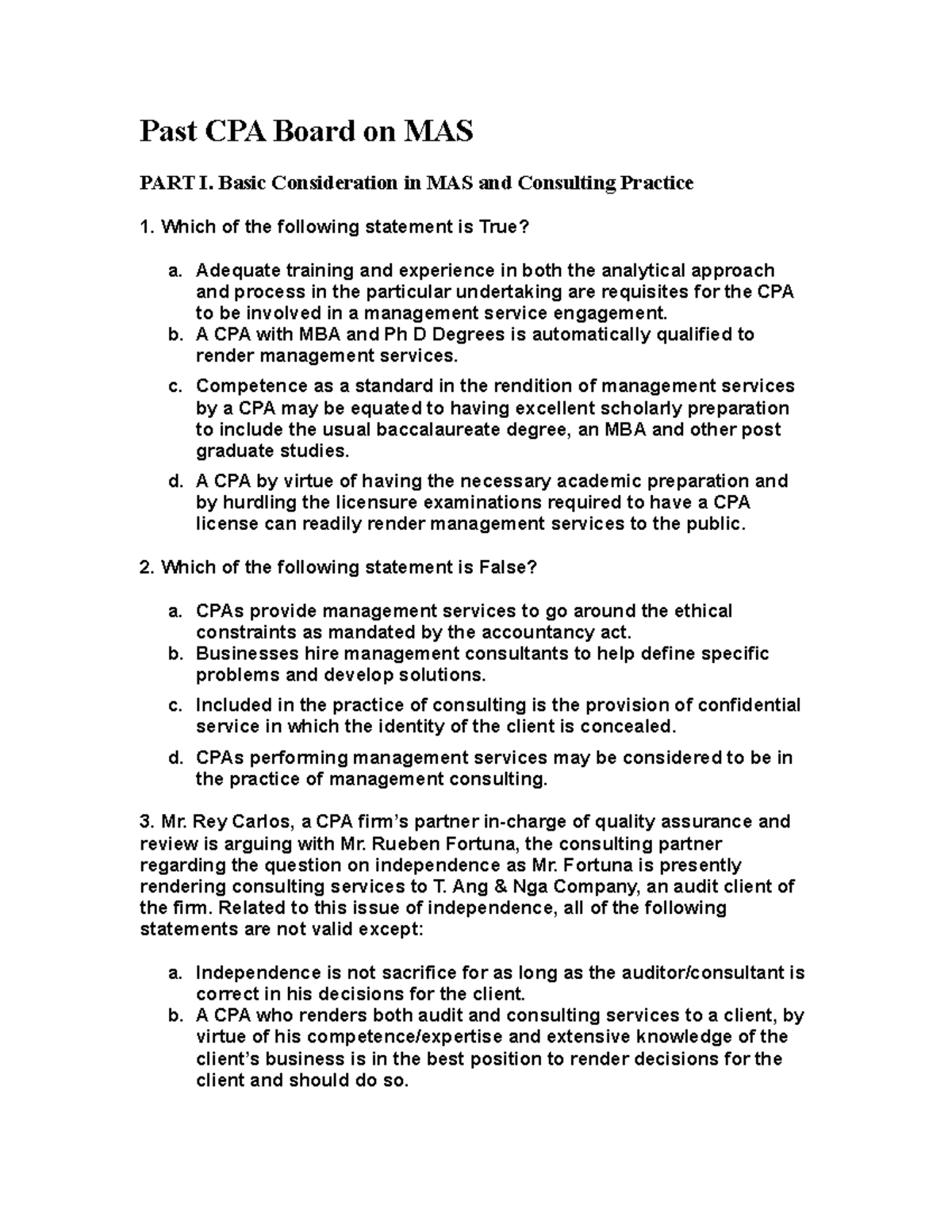 Management Advisory Services (MAS) Overview & CPA Best Practices - Studocu