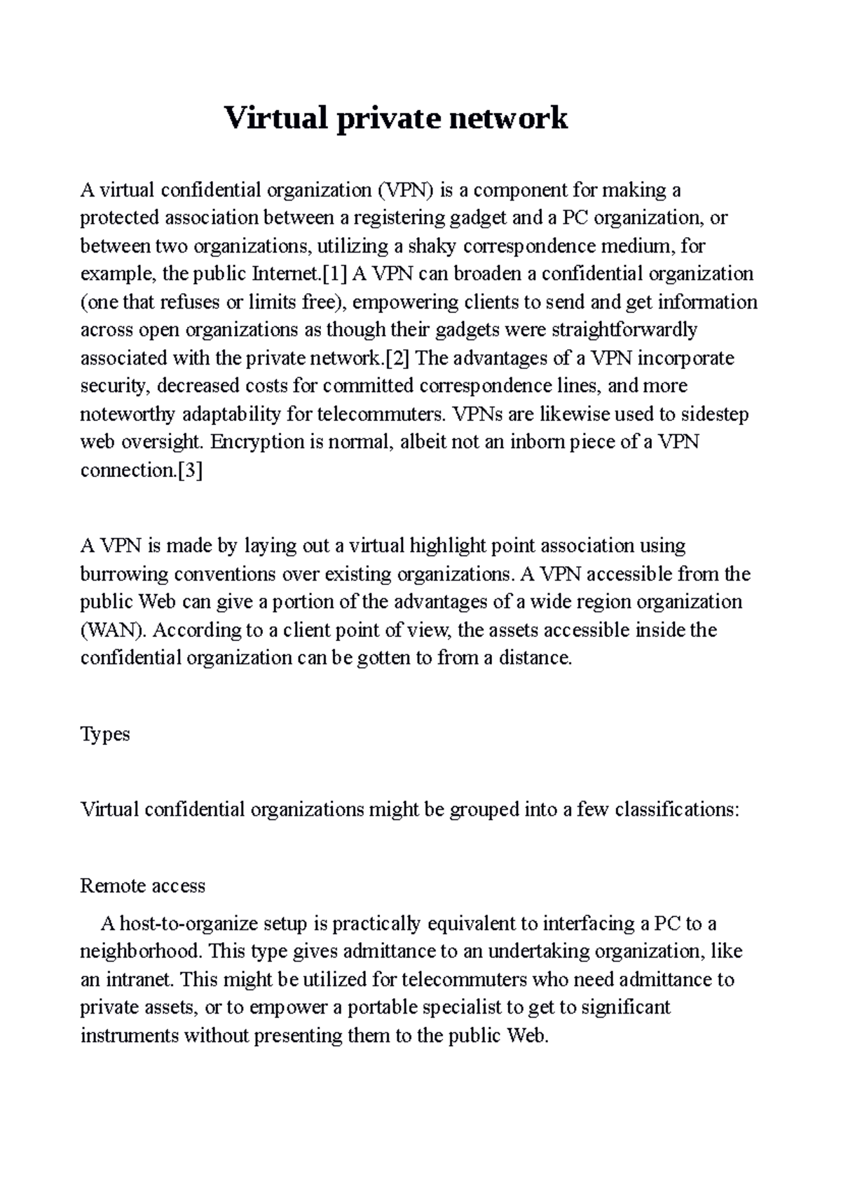 Virtual private network - [1] A VPN can broaden a confidential ...