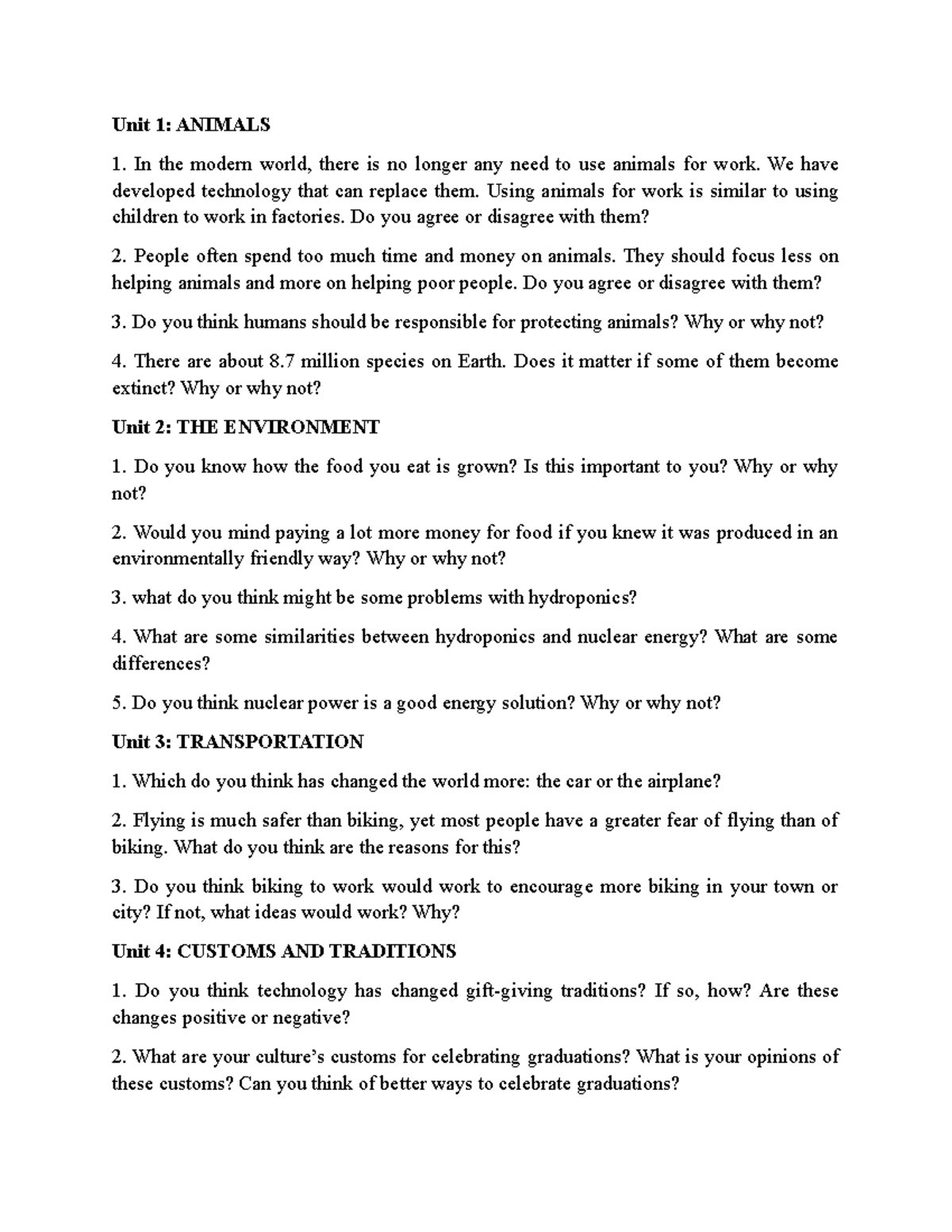 Discussion Essay - EAB2: Exploring Animals, Environment, and Society ...