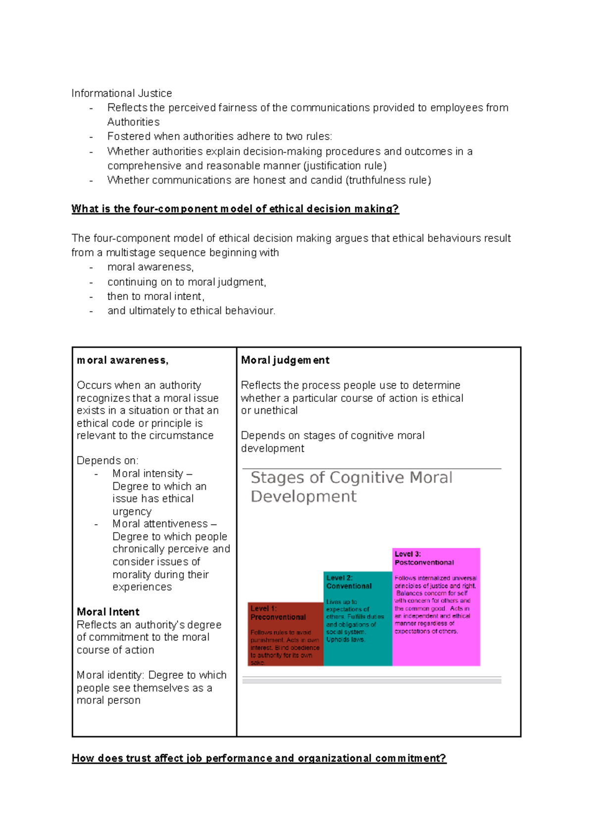 lecture notes slides - Informational Justice - Reflects the perceived ...