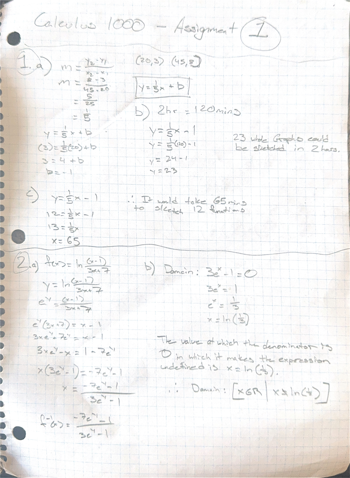 Calc assignment 1 - qwdwedvaerghetherg - Calculus Assignment 7 1a) (20 ...