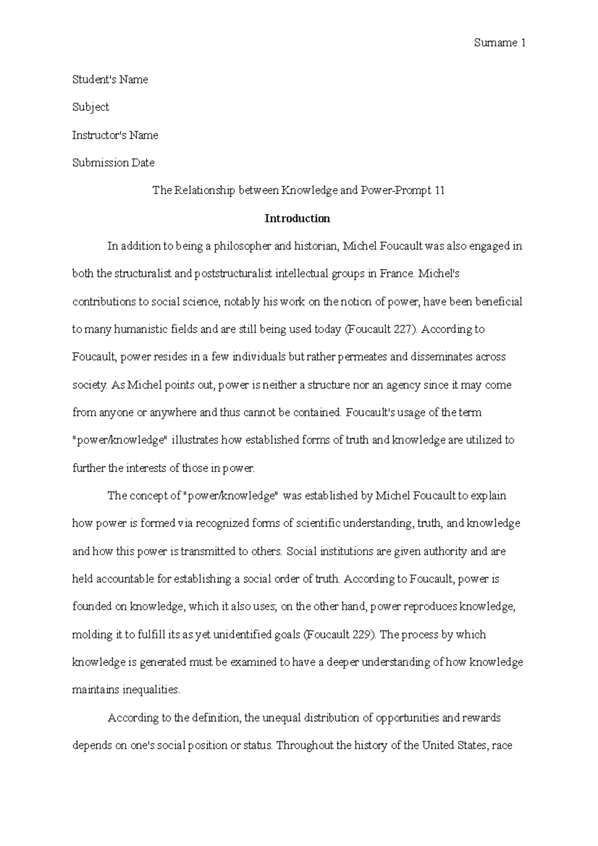 The Interaction of Knowledge and Power: Insights from Foucault - Prompt ...