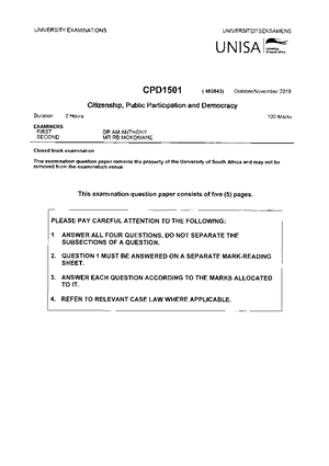 CPD1501 Essay Notes: Human Rights, Citizenship, and Ubuntu in SA - Studocu