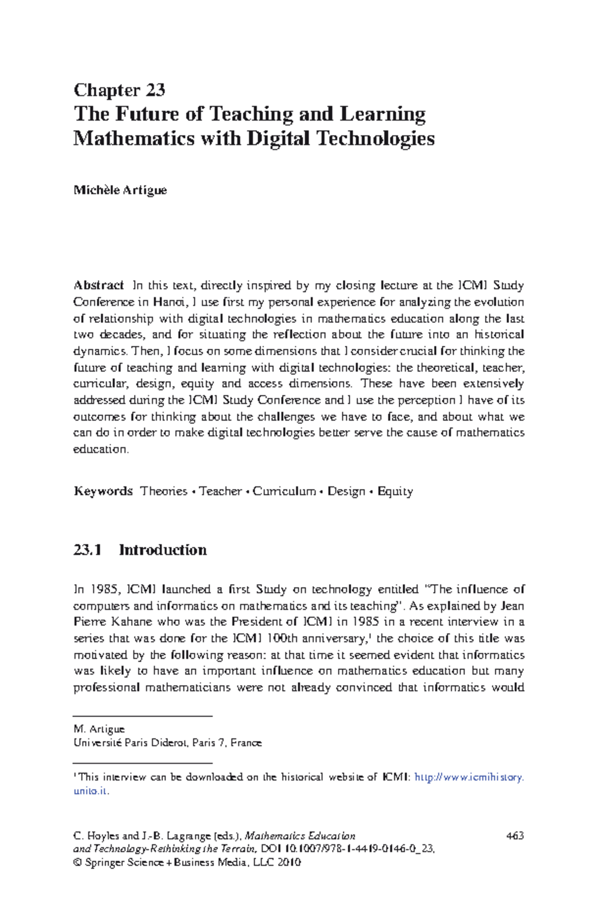 Mathematics Education and Digital Technologies: A Vision for the Future ...
