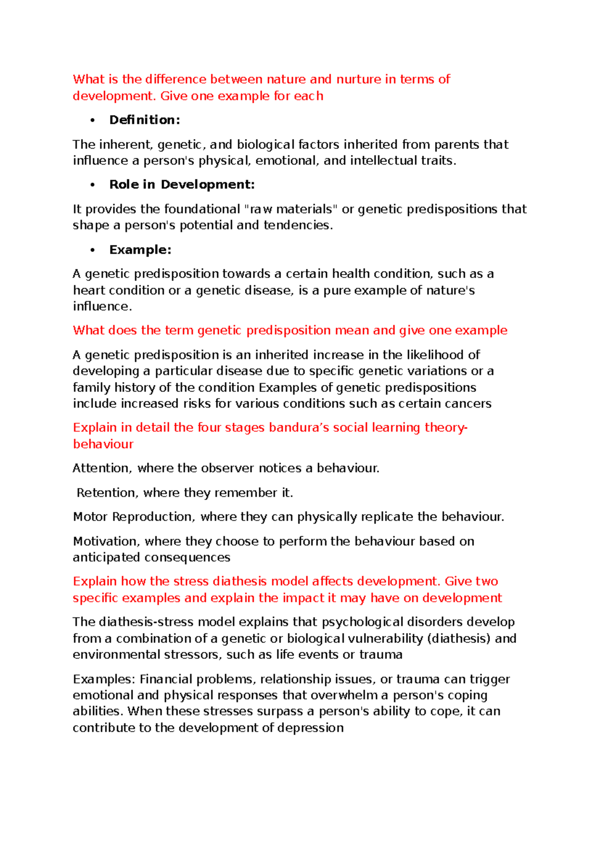 Nature vs. Nurture in Development: Key Concepts & Examples - Studocu