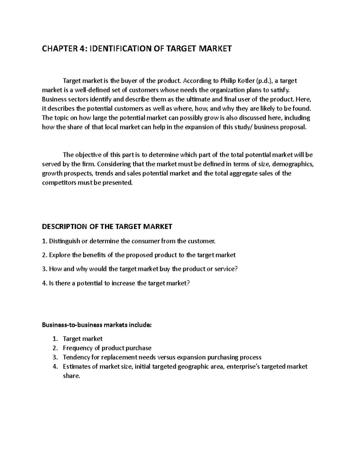 Chapter 4: Identifying Target Market for Effective Business Strategies ...