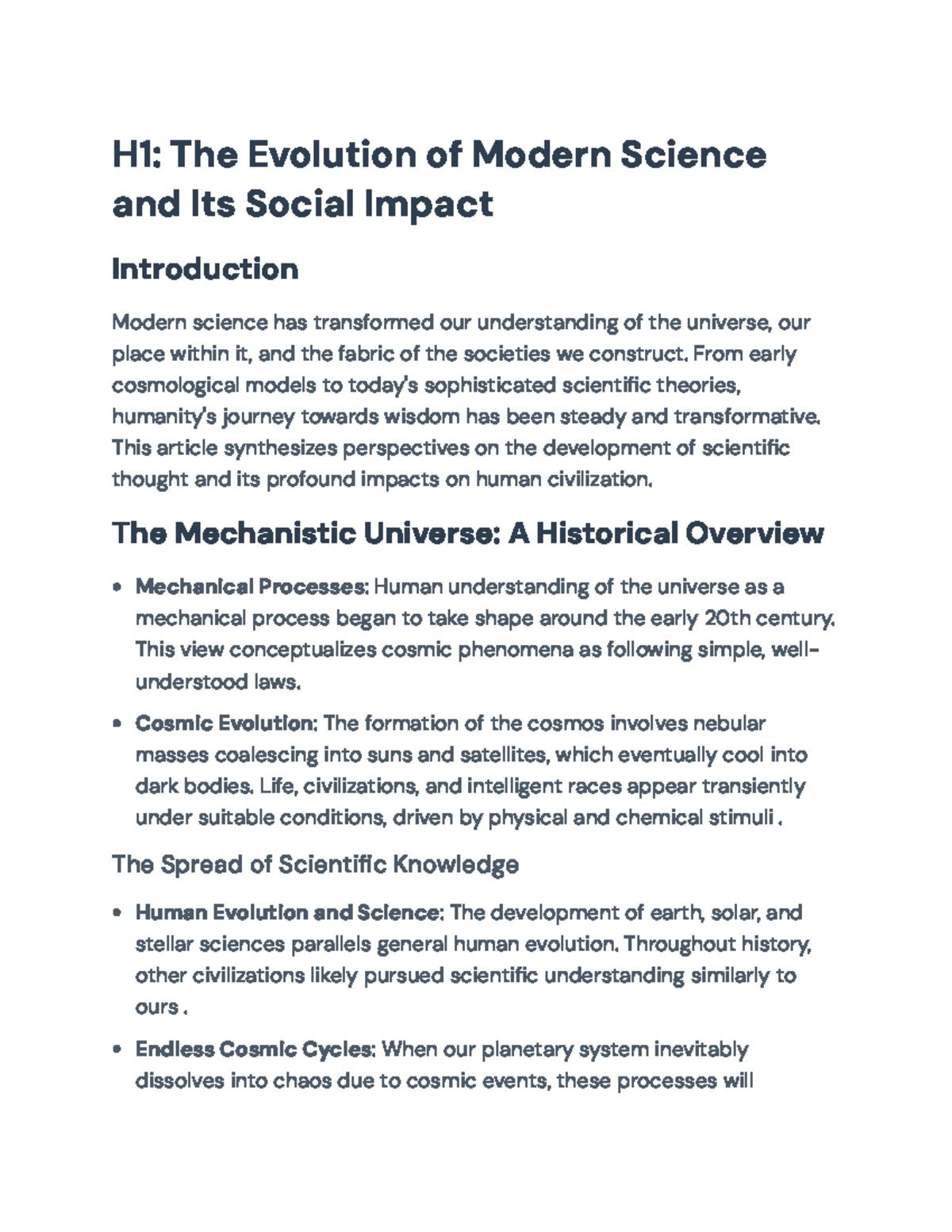 The Evolution of Modern Science and Its Societal Impact (SCI101) - Studocu