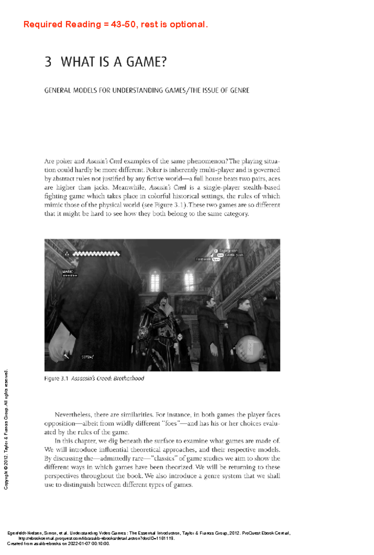 Understanding Video Games: Game Models and Theories (Course Code TBD ...