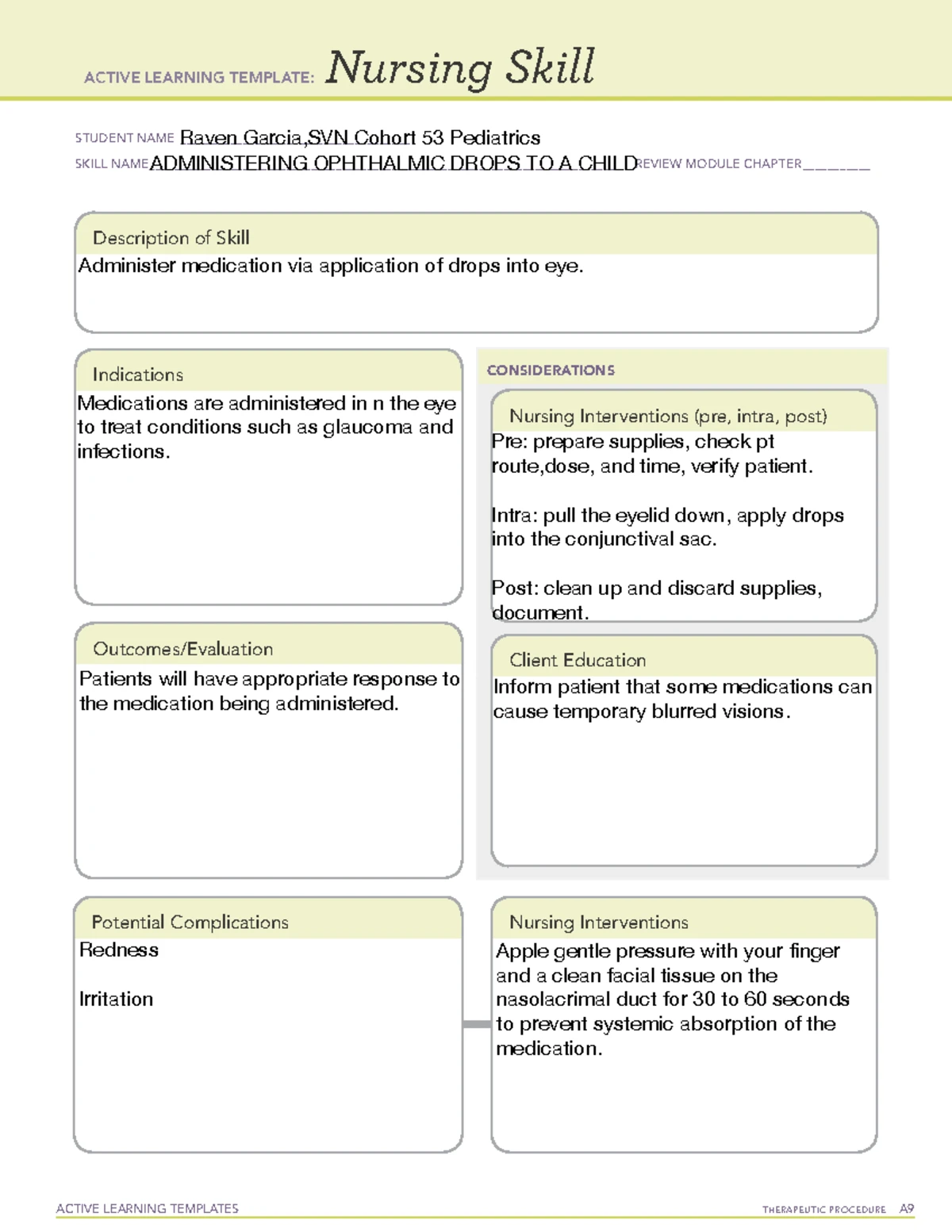 Basic Concept Template for Active Learning in Nursing - Studocu