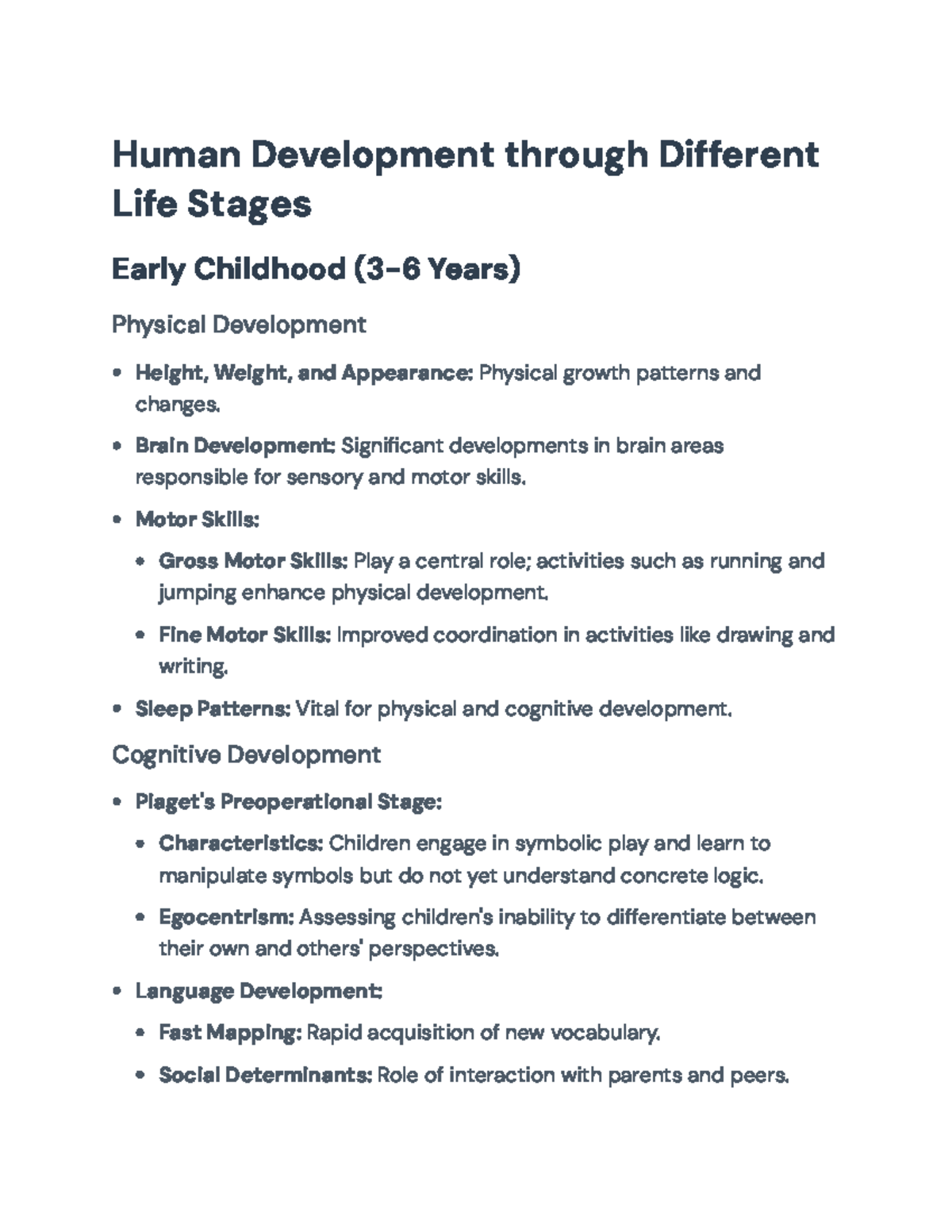 Human Development Across the Life Stages: A Comprehensive Study Guide ...