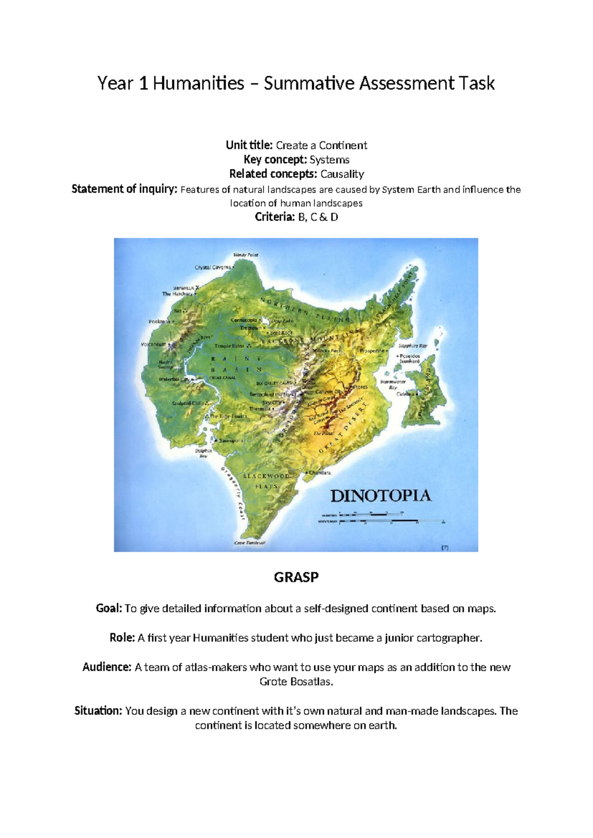 Creating a Continent: Atlas Project - Year 1 Humanities (PA) - Studeersnel