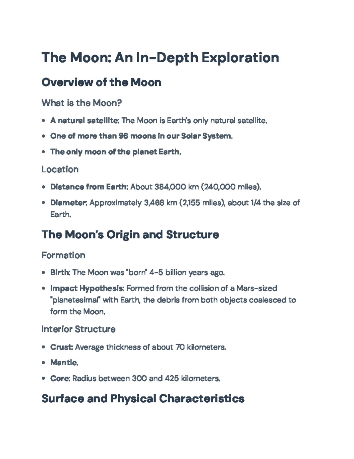 Exploring the Moon: Structure, Phases, and Human Exploration Insights ...
