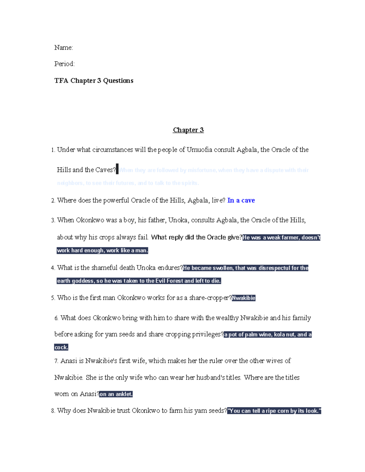 Chapter+3+study+guide+questions - Name: Period: TFA Chapter 3 Questions ...