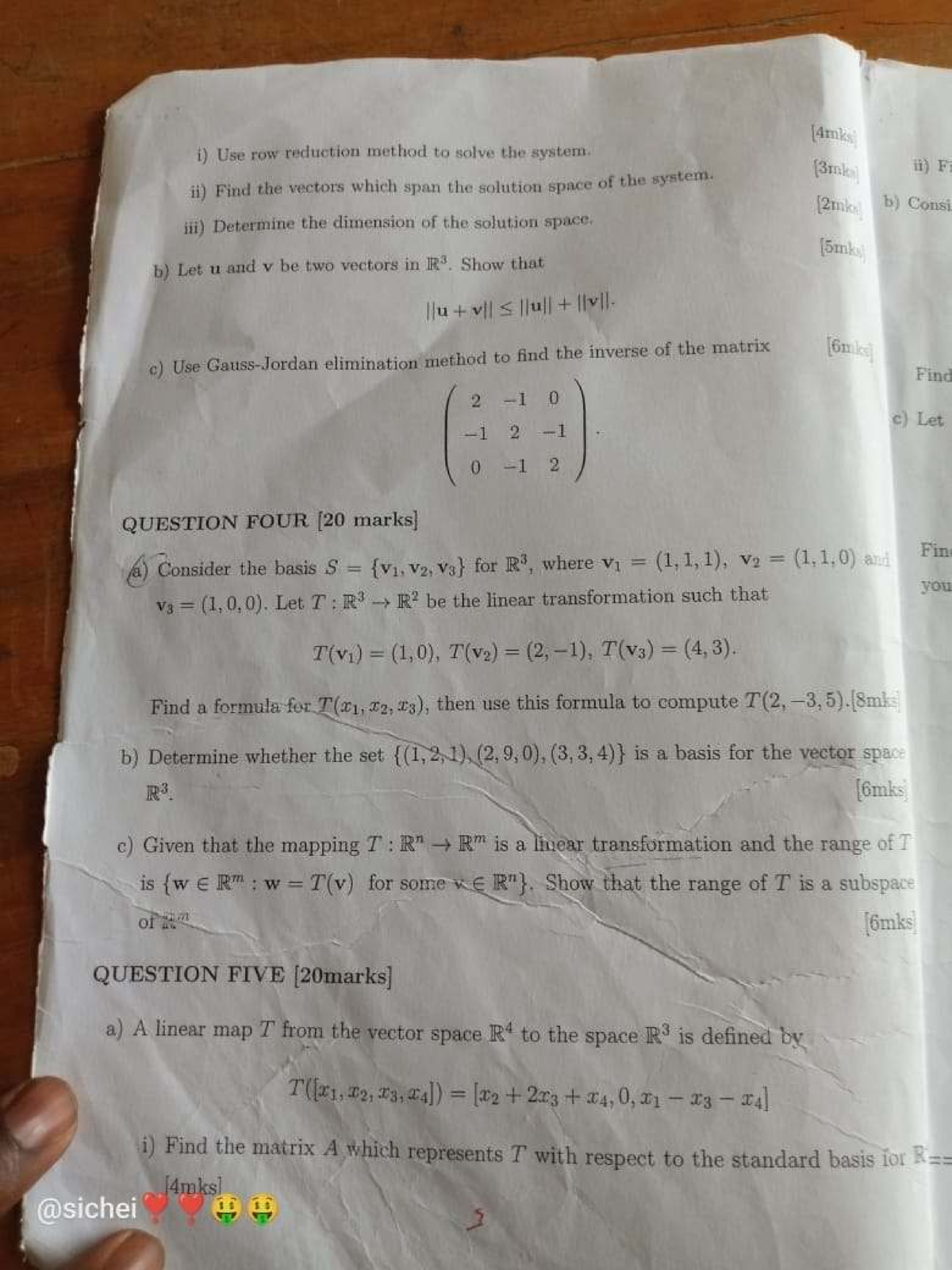 Linear Algebra - Exam Solutions and Vector Space Analysis - Studocu