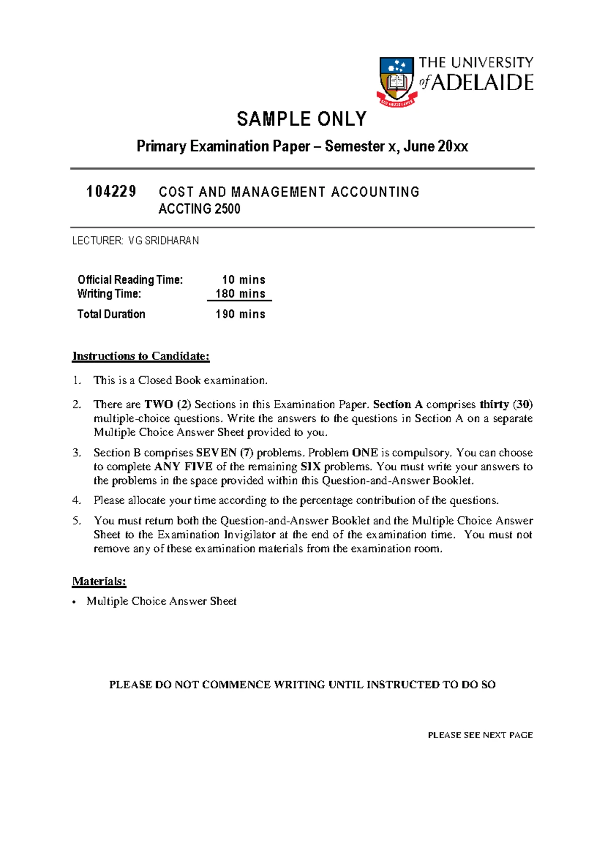 CMA (II) Tutorial Questions: Cost & Management Accounting - Studocu