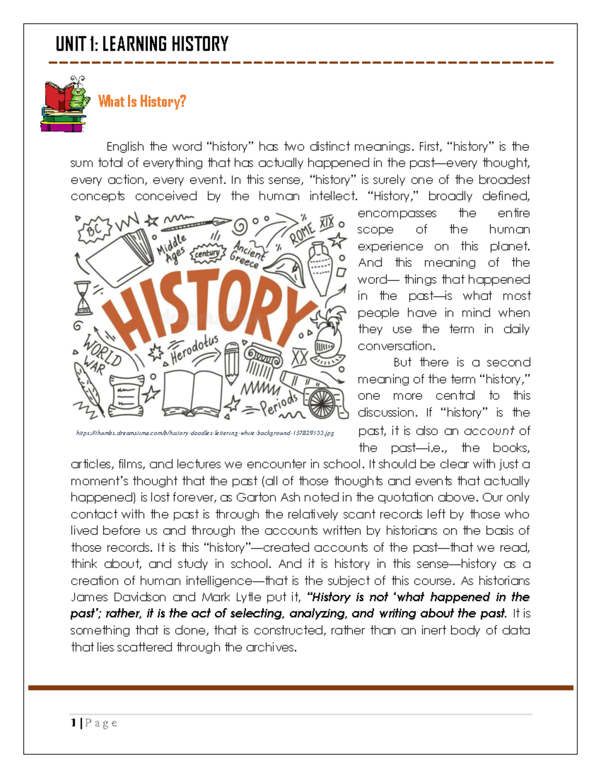 HIST 101: Understanding the Nature and Relevance of History - Studocu