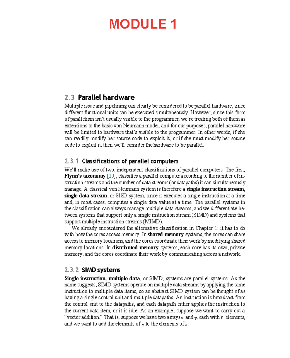 BCS702 Module 1: Parallel Hardware and Multithreading Concepts - Studocu