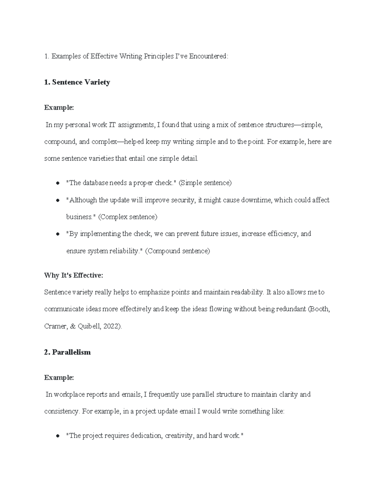 English 5 - Unit 6 - Examples of Effective Writing Principles I’ve ...